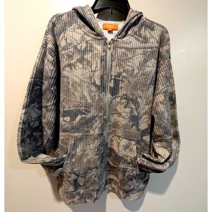 Negative Space New Mens Large Full Zip‎ Woods Camouflage Waffle Knit Hoodie  L